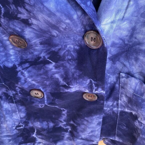 Amadi Hilde Tie Dye Purple Boho Oversized Blazer Size L Made in USA     - Picture 4 of 7